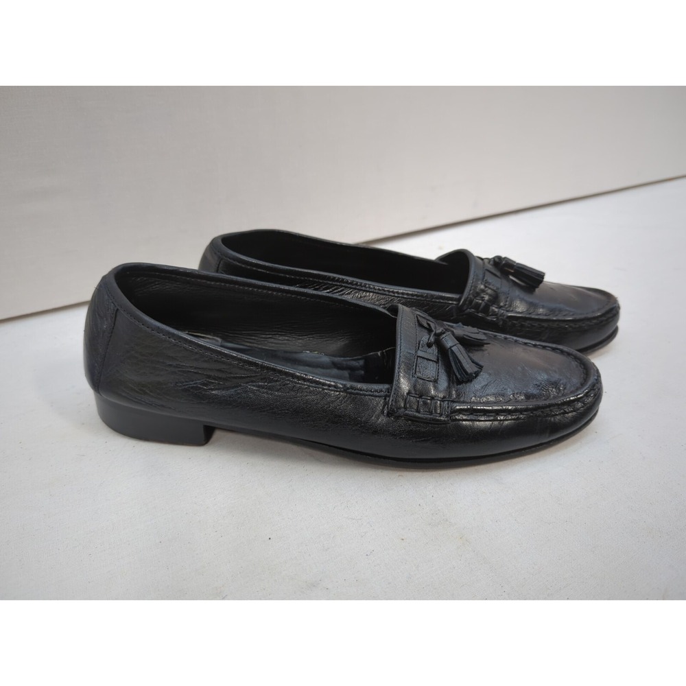 Dimitri Mens Black Leather Tassel Loafers Dress Shoes Size 10 D Made In Italy